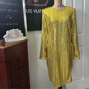 🆕Calvin Klein Long Sleeve Sequins Dress